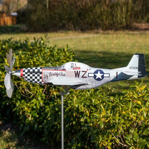 Windrad Gartendeko Flugzeug P-51D Mustang